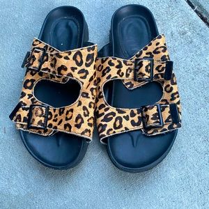 Leopard print sandals